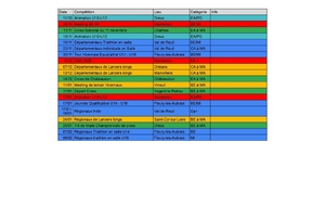 CALENDRIER COMPETITION