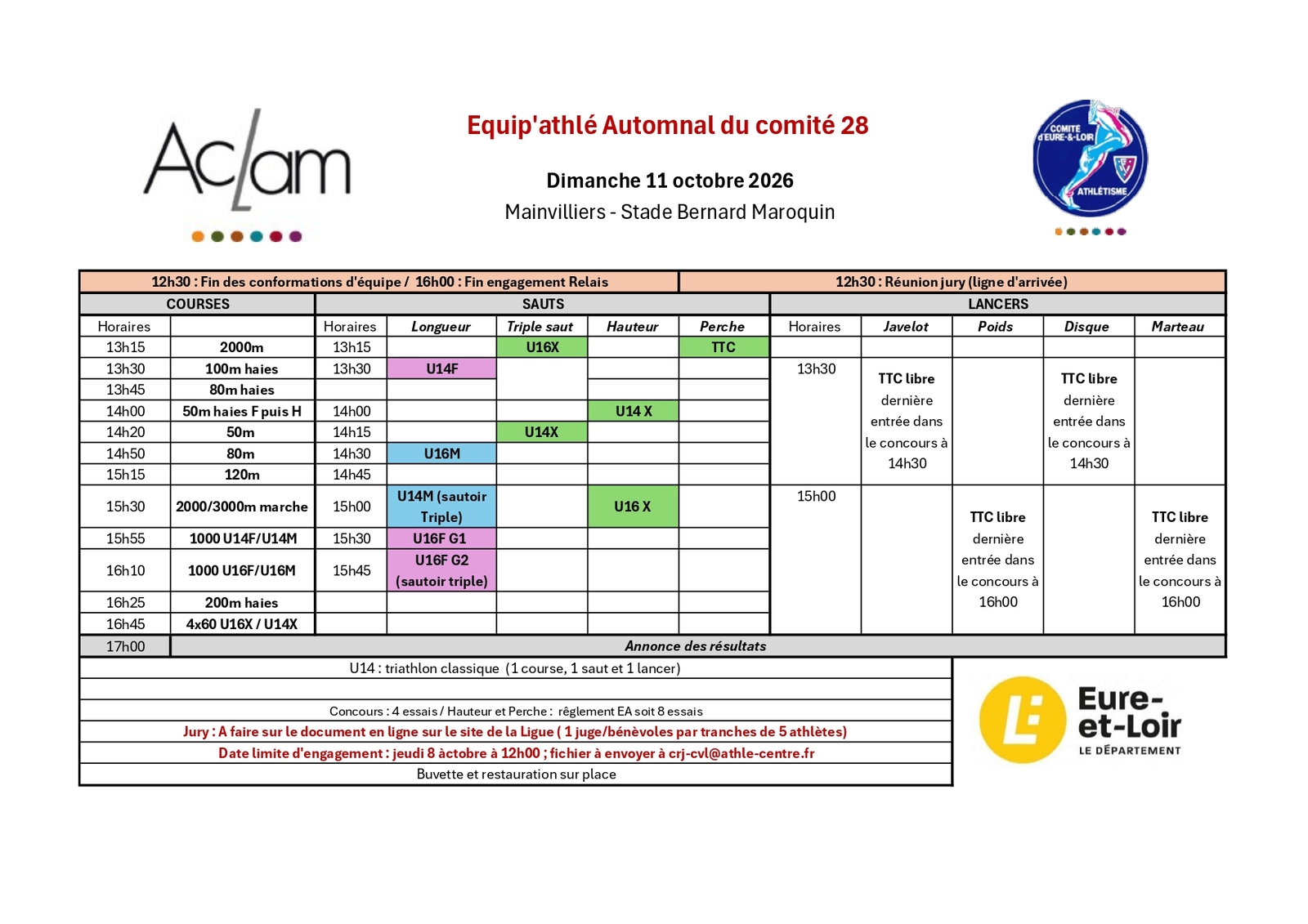 Equip'athlé tour Autolmnal 2026
