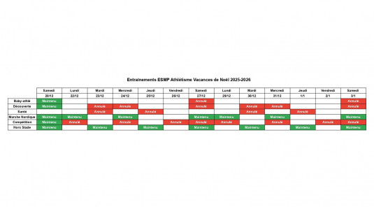 Planning Vacances de Noël 2025-2026